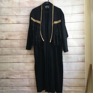 VINTAGE RISKY GOTH STEAMPUNK BOHO STUDDED LIGHTWEIGHT COAT IN BLACK